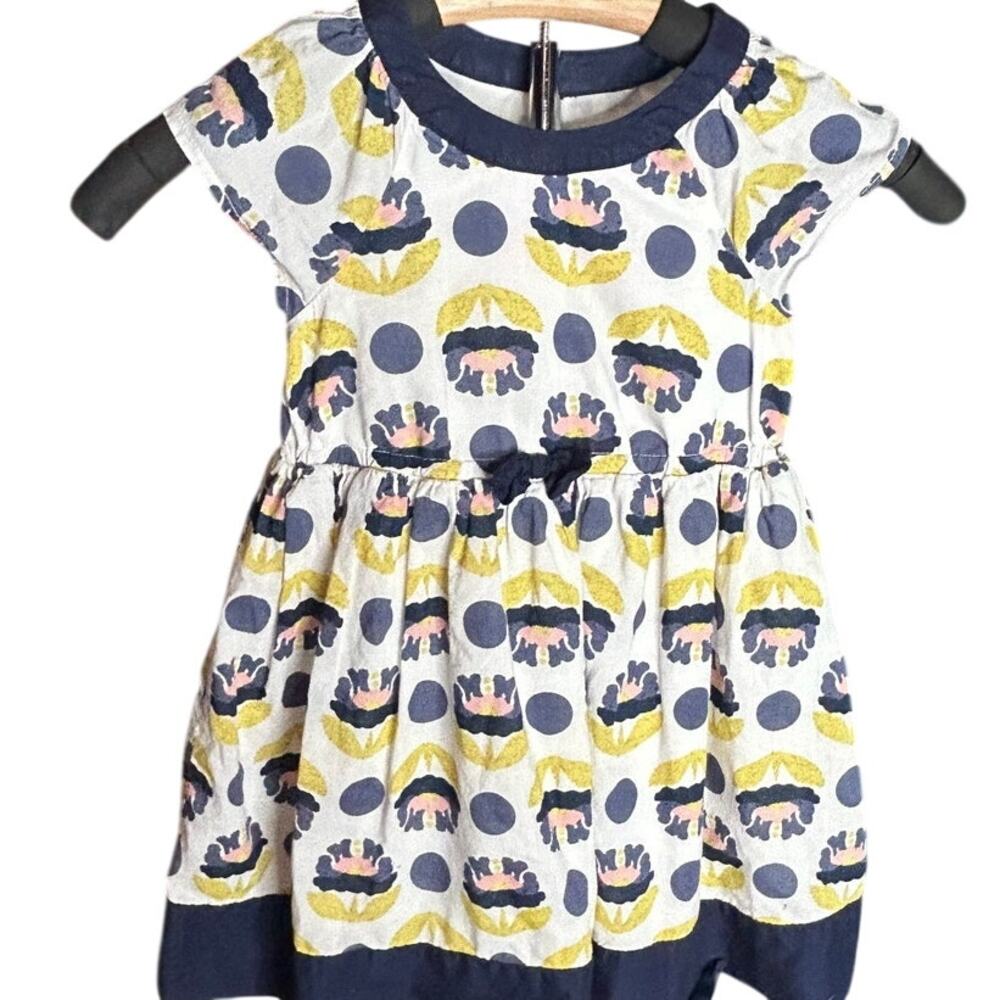Lydia Jane navy blue and white floral print with polka dots girls size 3T